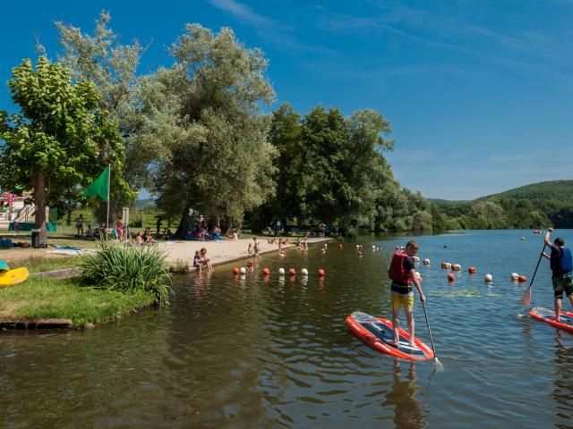 Baignade dans le Lot à Luzech