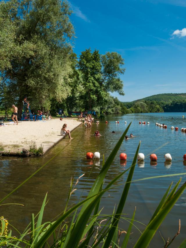 Baignade dans le Lot à Luzech