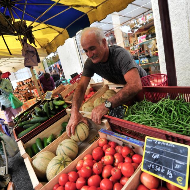 Marché de Prayssac - Etal du GAEC de la Treille