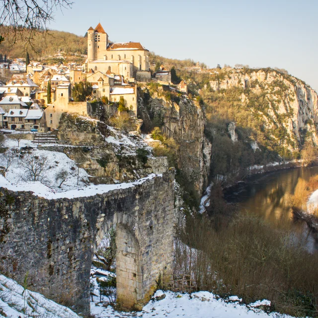 Saint-Cirq-Lapopie en hiver