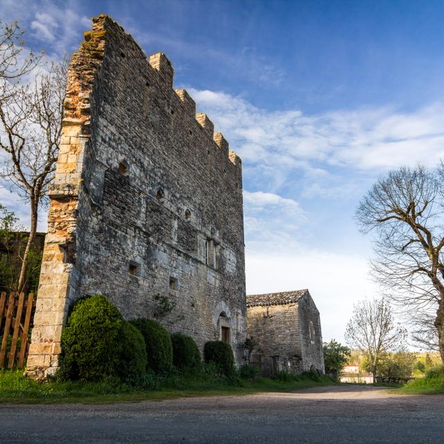 Vestiges du château à Aujols