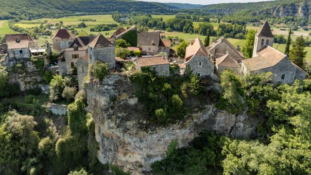 vue aérienne de Calvignac