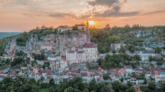 Coucher de soleil sur Rocamadour