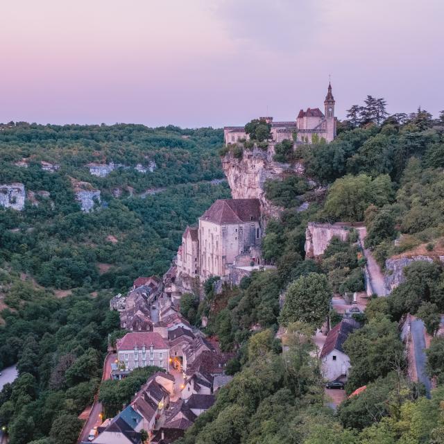 Tombée de la nuit sur Rocamadour