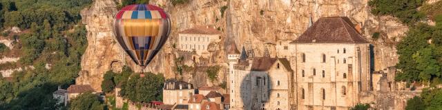 Décollage de montgolfière à Rocamadour