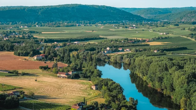 Vignes et vallée du Lot à Bélaye