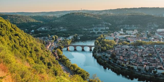 Vue sur Cahors depuis le Mont Saint Cyr