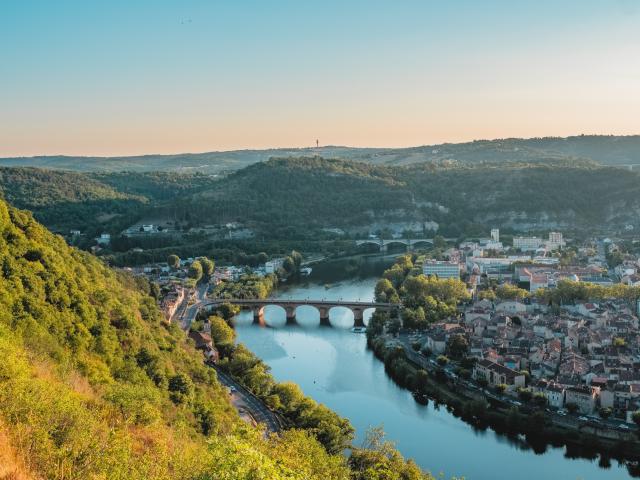 Vue sur Cahors depuis le Mont Saint Cyr