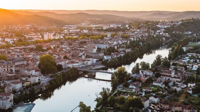 Vue sur Cahors depuis le Mont Saint Cyr