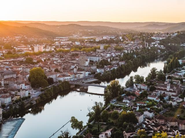 Vue sur Cahors depuis le Mont Saint Cyr