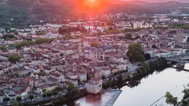 Coucher de soleil sur Cahors