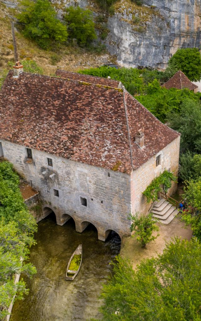 Vue aérienne du moulin de Cougnaguet