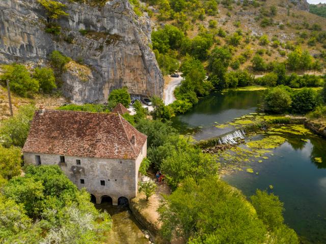 Vue aérienne du moulin de Cougnaguet