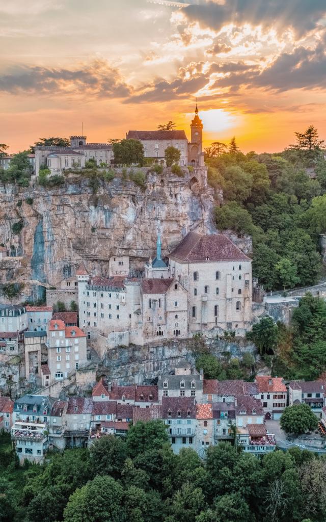 Coucher de soleil sur Rocamadour