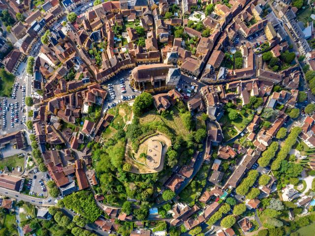 Vue aérienne de Gourdon