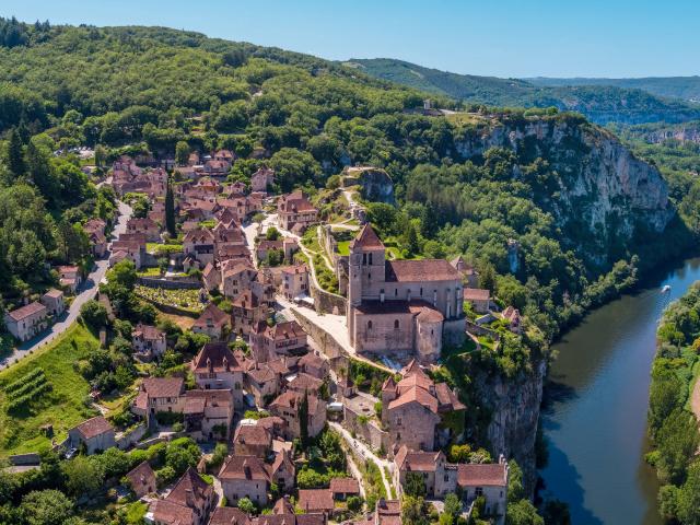 Vue aérienne de Saint-Cirq-Lapopie