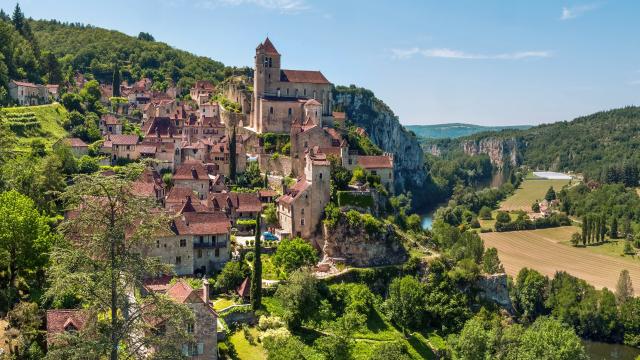 Vue aérienne de Saint-Cirq-Lapopie