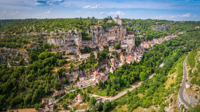 Vue aérienne de Rocamadour