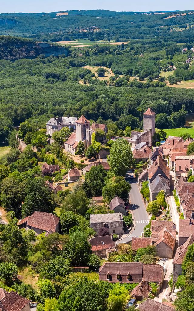 Vue aérienne de Montvalent