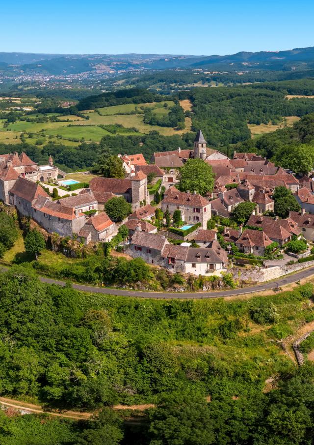 Vue aérienne de Loubressac