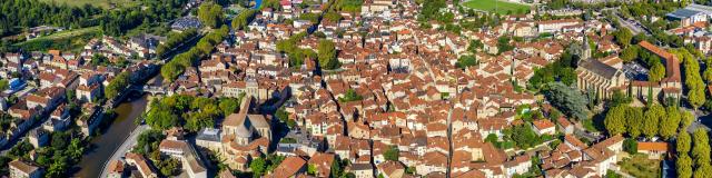 Vue aérienne de Figeac