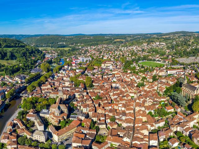 Vue aérienne de Figeac