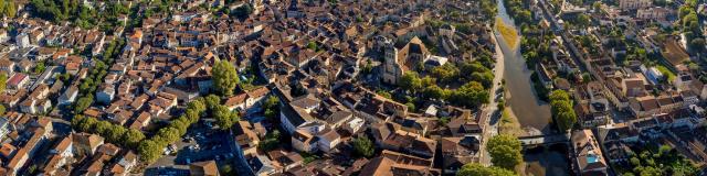 Vue aérienne de Figeac