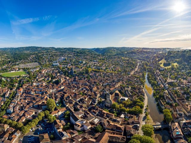 Vue aérienne de Figeac