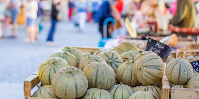 Melons sur le marché de Cahors