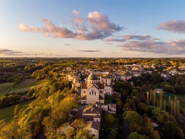 Vue aérienne de Castelnau-Montratier