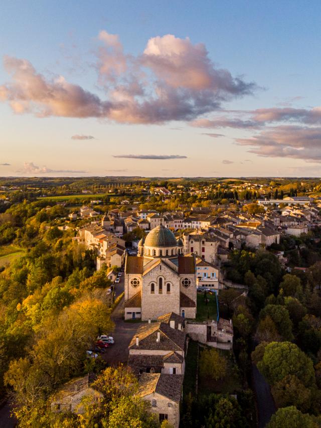 Vue aérienne de Castelnau-Montratier