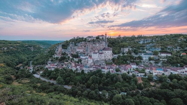 Coucher de soleil sur Rocamadour