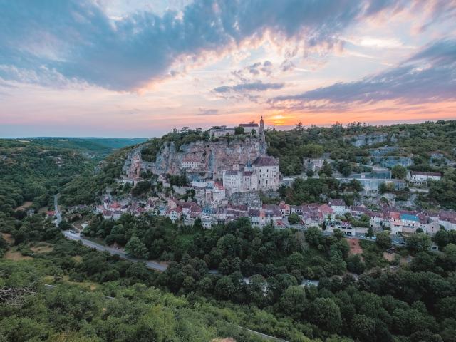 Coucher de soleil sur Rocamadour