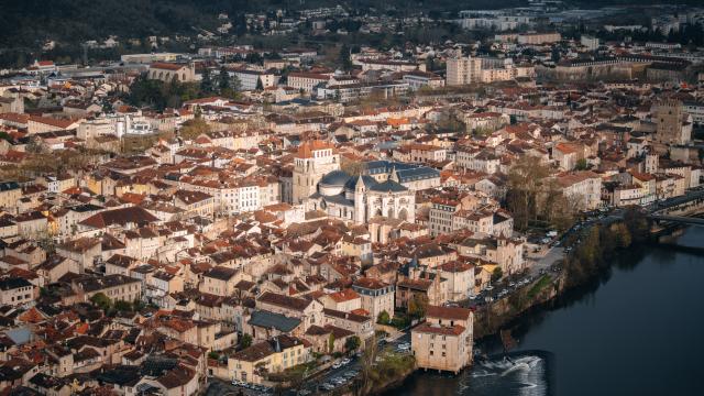 Vue sur Cahors depuis le Mont Saint Cyr