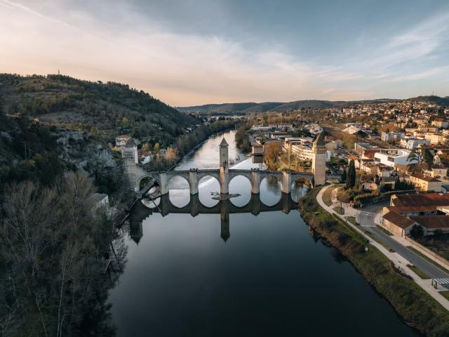 Vue aérienne du Pont Valentré