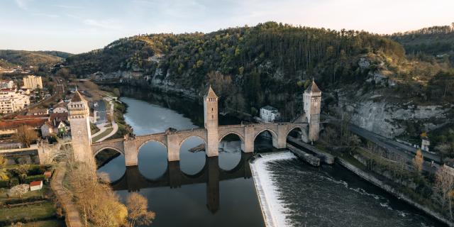 Vue aérienne du Pont Valentré