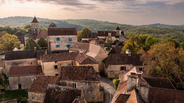 Vue aérienne du village des Arques