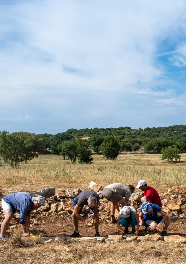 Construction d'un muret en pierres sèches