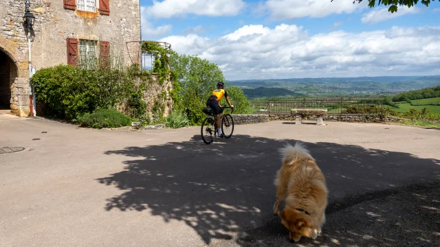 Cycliste à Loubressac