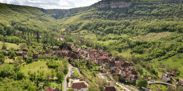 Vue aérienne d'Autoire