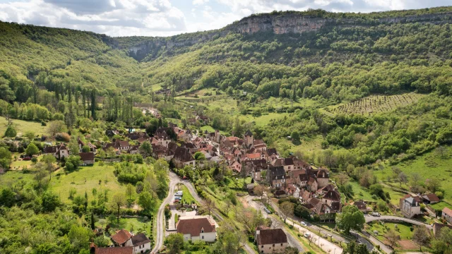 Vue aérienne d'Autoire