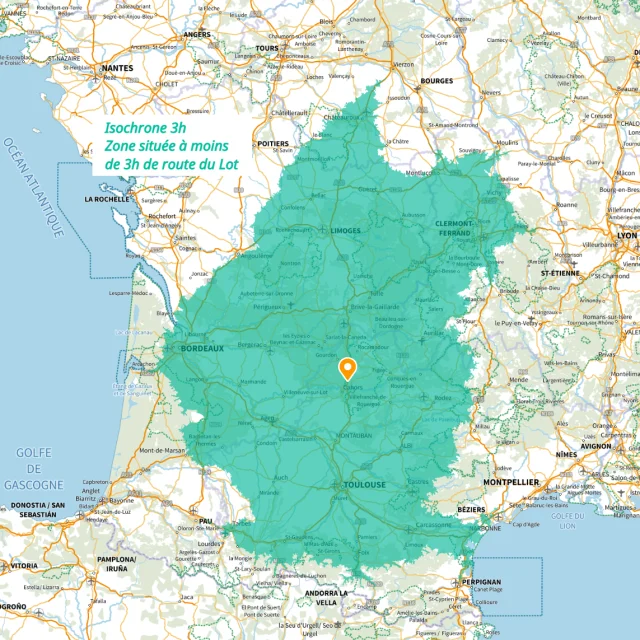 Carte Lot Isochrone 3 Heures